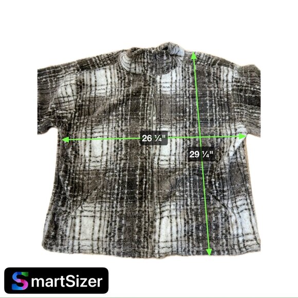 New York Style Womens Plaid Fleece Jacket Size L Made In Israel - Picture 7 of 7